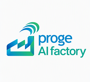 Logo di Proge AI Factory, un'iniziativa di Proge Software incentrata sull'intelligenza artificiale.