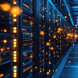 Infrastruttura del data center che rappresenta l'agente di intelligenza artificiale a supporto della revisione automatizzata dei contratti e dell'analisi dei documenti.